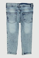 Toddler Boys Mineral Wash Moto Jeans, Blue, Size 4T