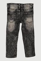 Toddler Boys Mineral Wash Whiskered Distressed Jeans, Black, Size 3T