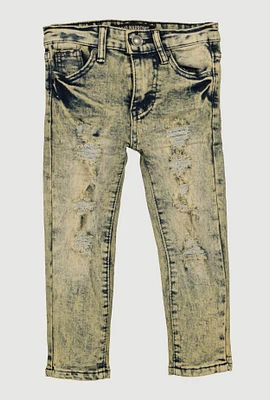 Toddler Boys Mineral Wash Distressed Jeans, Multi, Size 2T