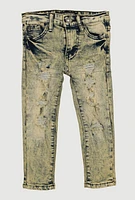 Toddler Boys Mineral Wash Distressed Jeans, Multi, Size 2T