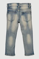 Toddler Boys Whiskered Distressed Moto Jeans, Blue, Size 3T
