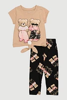 Baby Girls 12-24M Sassy Girl Bears Graphic Tee and Leggings, Multi, Size 24M