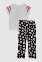Baby Girls 12-24M Love Glitter Graphic Tee and Daisy Leggings, Multi, Size 12M