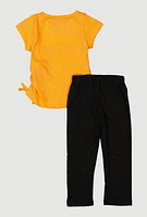Baby Girls 12-24M A Little Dramatic Glitter Graphic Top and Leggings, Orange, Size 18M