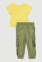Baby Girls 12-24M Be Kind Glitter Heart Top and Joggers, Multi, Size 24M