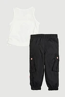 Baby Girls 12-24M Lets Go Girls Graphic Tank Top and Cargo Joggers, Multi, Size 18M