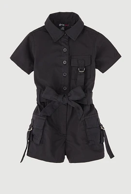 Baby Girls 12-24M Tabbed Cargo Pocket Romper, 12M