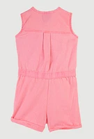 Baby Girls 12-24M Mineral Wash Sleeveless Cargo Romper, Pink, Size 18M