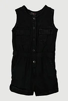 Baby Girls 12-24M Mineral Wash Sleeveless Cargo Romper,