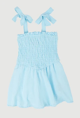 Baby Girls 12-24M Airy Tie Shoulder Smocked Dress,