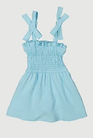 Baby Girls 12-24M Airy Tie Shoulder Smocked Dress, Blue, Size 12M