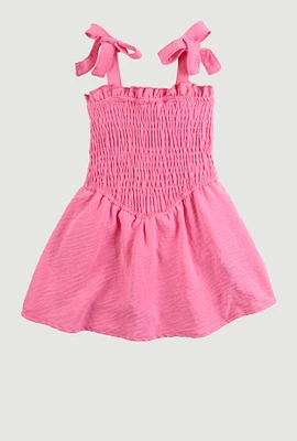 Baby Girls 12-24M Airy Tie Shoulder Smocked Dress, Pink, Size 12M