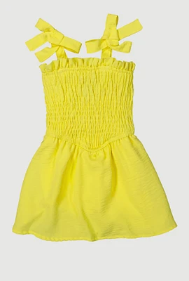 Baby Girls 12-24M Airy Tie Shoulder Smocked Dress, Yellow,