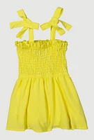 Baby Girls 12-24M Airy Tie Shoulder Smocked Dress, Yellow, Size 24M