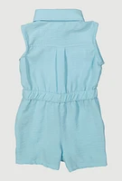 Baby Girls 12-24M Airy Sleeveless Button Front Romper,