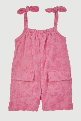 Baby Girls 12-24M Terry Cloth Cherry Print Romper, Pink,