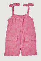 Baby Girls 12-24M Terry Cloth Cherry Print Romper, Pink,