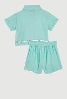 Baby Girls 12-24M Sequin Trim Shirt and Shorts Set,