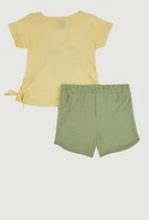 Baby Girls 12-24M Glitter Graphic T Shirt and Shorts 2 Piece Set, Multi, Size 24M