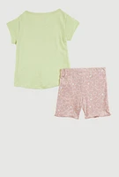 Baby Girls 12-24M Mamas Little Bestie Tee and Shorts, Multi, Size 12M
