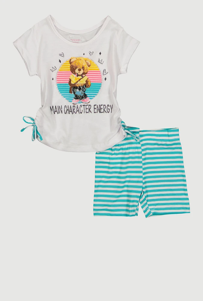Baby Girls 12-24M Main Character Energy Tee and Shorts, Multi, Size 12M