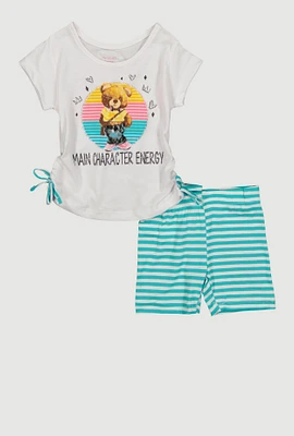 Baby Girls 12-24M Main Character Energy Tee and Shorts, Multi, Size 12M