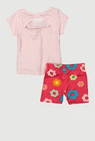 Baby Girls 12-24M Im Not Bossy Graphic Top and Shorts, Pink,