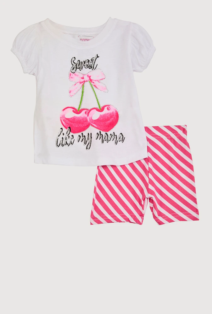 Baby Girls 12-24M Sweet Like My Mama Tee and Biker Shorts, Multi, Size 24M