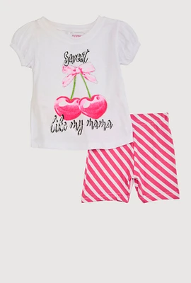 Baby Girls 12-24M Sweet Like My Mama Tee and Biker Shorts, Multi, Size 24M