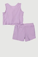 Baby Girls 12-24M Butterfly Vest and Shorts with Sunglasses, Purple, Size 12M