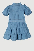 Baby Girls 12-24M Ruffle Detail Tiered Dress, Blue,