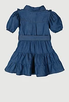 Baby Girls 12-24M Ruffle Detail Tiered Dress, Blue,