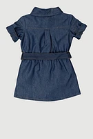 Baby Girls 12-24M Fringed Chambray Shirt Dress, Blue, Size 18M