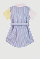 Baby Girls 12-24M Striped Color Block Shirt Dress, Multi,