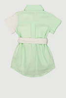 Baby Girls 12-24M Twill Color Block Shirt Dress, 24M