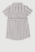 Baby Girls 12-24M Striped Tie Waist Belted Shirt Dress,