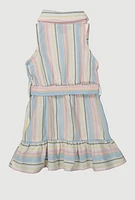Baby Girls 12-24M Striped Sleeveless Button Front Dress, Multi,