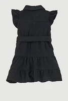 Baby Girls 12-24M Airy Tiered Shirt Dress, Black,