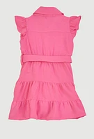 Baby Girls 12-24M Airy Tiered Shirt Dress, Pink, Size 18M