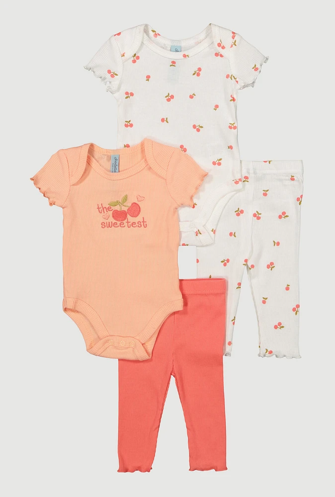 Baby Girls 0-9M The Sweetest Graphic Bodysuits and Leggings, Multi, Size 6-9M