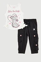 Baby Girls 0-9M Lets Go Girls Tank Top and Cargo Joggers, Multi, Size 3-6M
