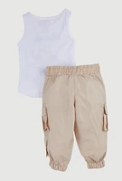 Baby Girls 0-9M Always Extra Graphic Bear, Khaki, Size 3-6M