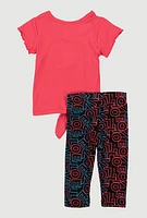 Baby Girls 0-9M Love Embroidered Tee and Leggings, Pink, Size 6-9M