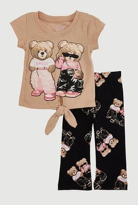 Baby Girls 0-9M Sassy Girl Bears Graphic Tee and Leggings, Multi, Size 0-3M