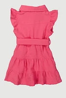 Baby Girls 0-9M Airy Tiered Shirt Dress with Bubble Shorts, Pink, Size 6M