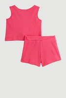 Baby Girls 0-9M Butterfly Vest and Shorts with Sunglasses,