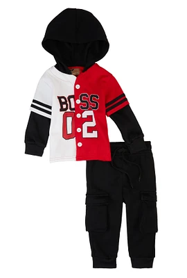 Baby Boys 12-24M Boss Graphic Jersey Hoodie and Joggers, Red, Size 12M