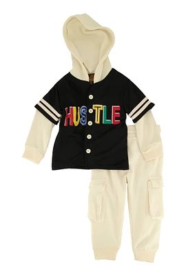 Baby Boys 12-24M Hustle Jersey Hoodie and Joggers, Multi, Size 18M