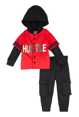 Baby Boys 12-24M Hustle Jersey Hoodie and Joggers, Multi, Size 12M