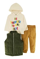 Baby Boys 12-24M Graphic Hoodie and Vest with Joggers, Multi, Size 24M